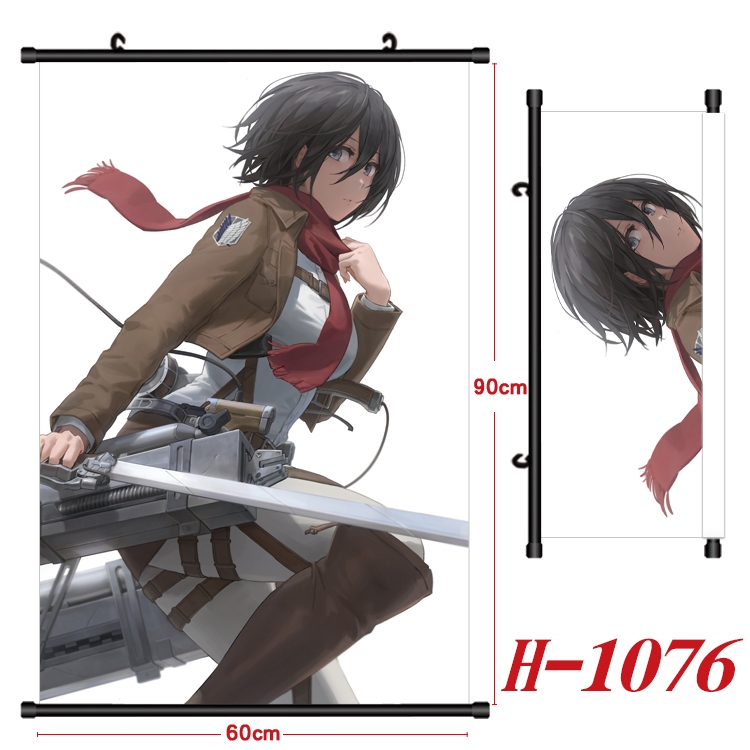 Shingeki no Kyojin  Anime Black Plastic Rod Canvas Painting 60X90CM H1076