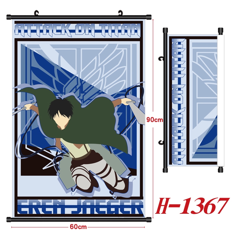 Shingeki no Kyojin  Anime Black Plastic Rod Canvas Painting 60X90CM H1367