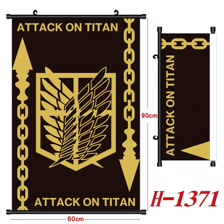 Shingeki no Kyojin  Anime Black Plastic Rod Canvas Painting 60X90CM H1371