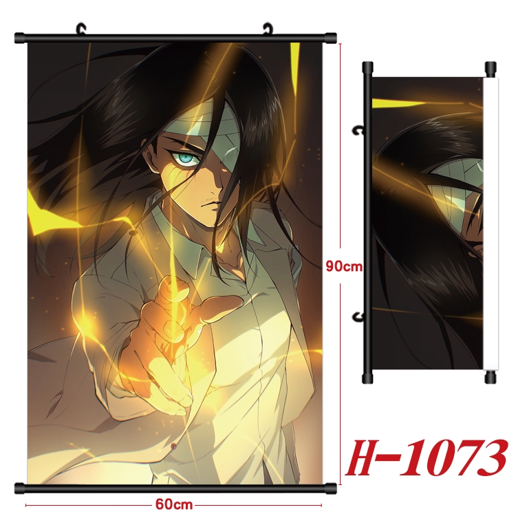 Shingeki no Kyojin  Anime Black Plastic Rod Canvas Painting 60X90CM H1073