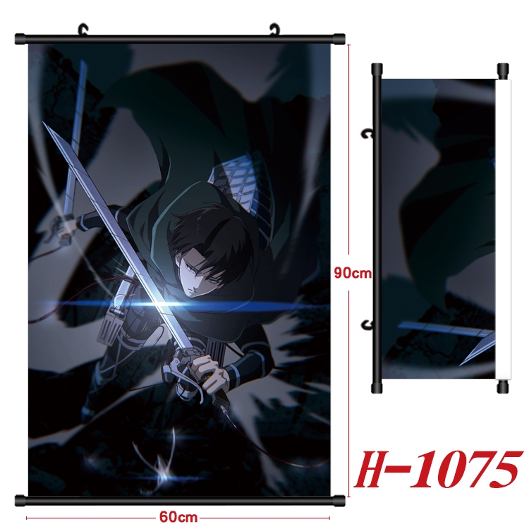 Shingeki no Kyojin  Anime Black Plastic Rod Canvas Painting 60X90CM H1075