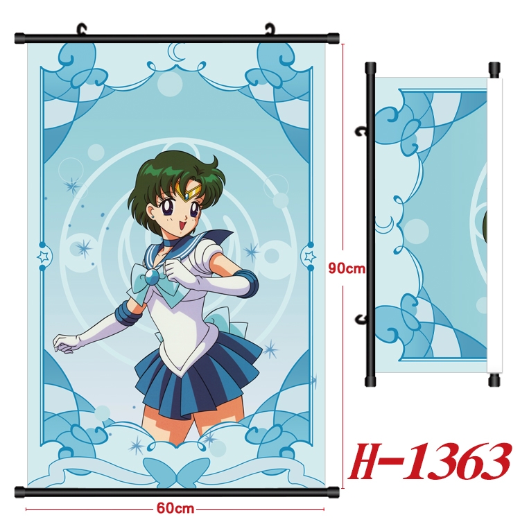 sailormoon  Anime Black Plastic Rod Canvas Painting 60X90CM  H1363
