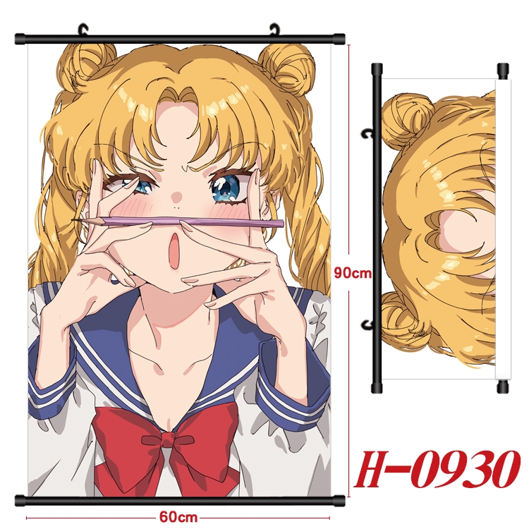 sailormoon  Anime Black Plastic Rod Canvas Painting 60X90CM  H0930