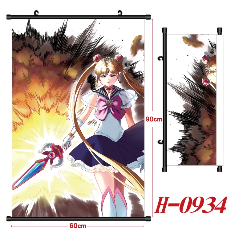 sailormoon  Anime Black Plastic Rod Canvas Painting 60X90CM  H0934