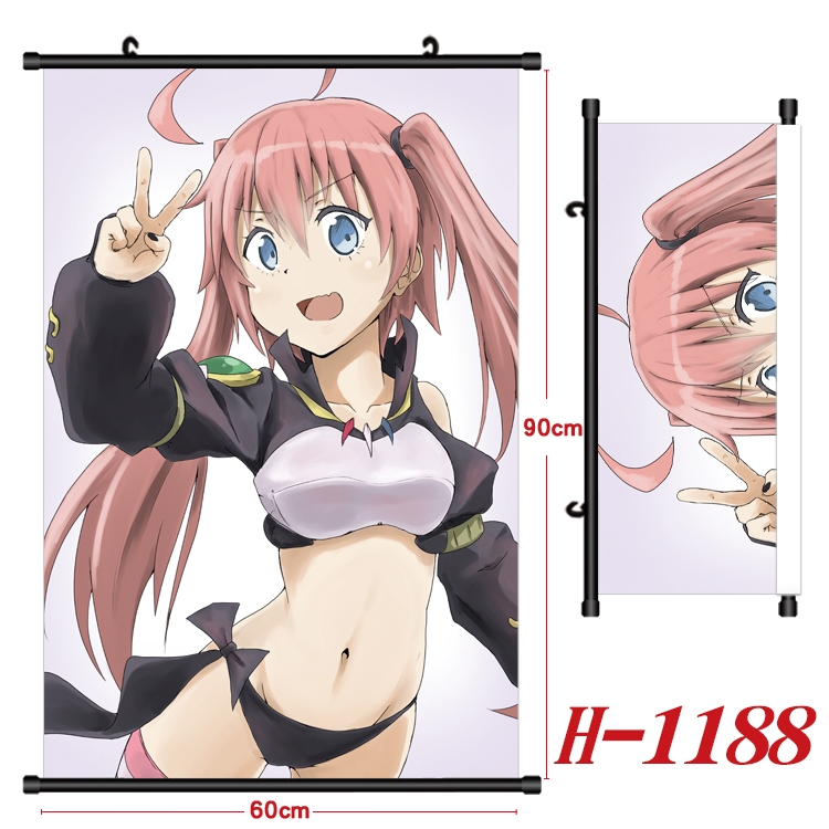 That Time I Got Slim Benimaru Shion Anime Black Plastic Rod Canvas Painting 60X90CM H1188