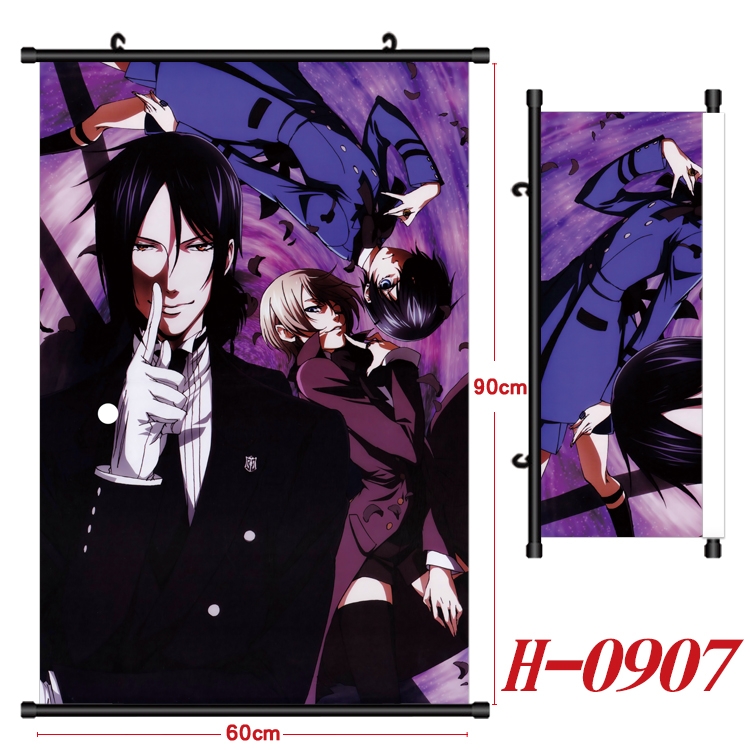 Kuroshitsuji  Anime Black Plastic Rod Canvas Painting 60X90CM H0907