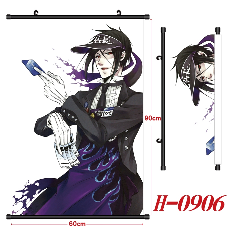 Kuroshitsuji  Anime Black Plastic Rod Canvas Painting 60X90CM H0906