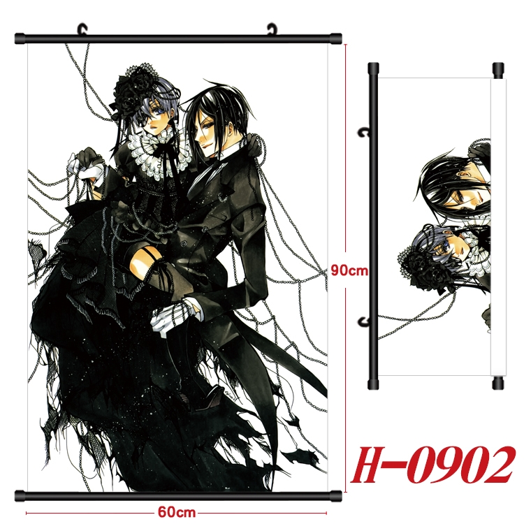 Kuroshitsuji  Anime Black Plastic Rod Canvas Painting 60X90CM H0902