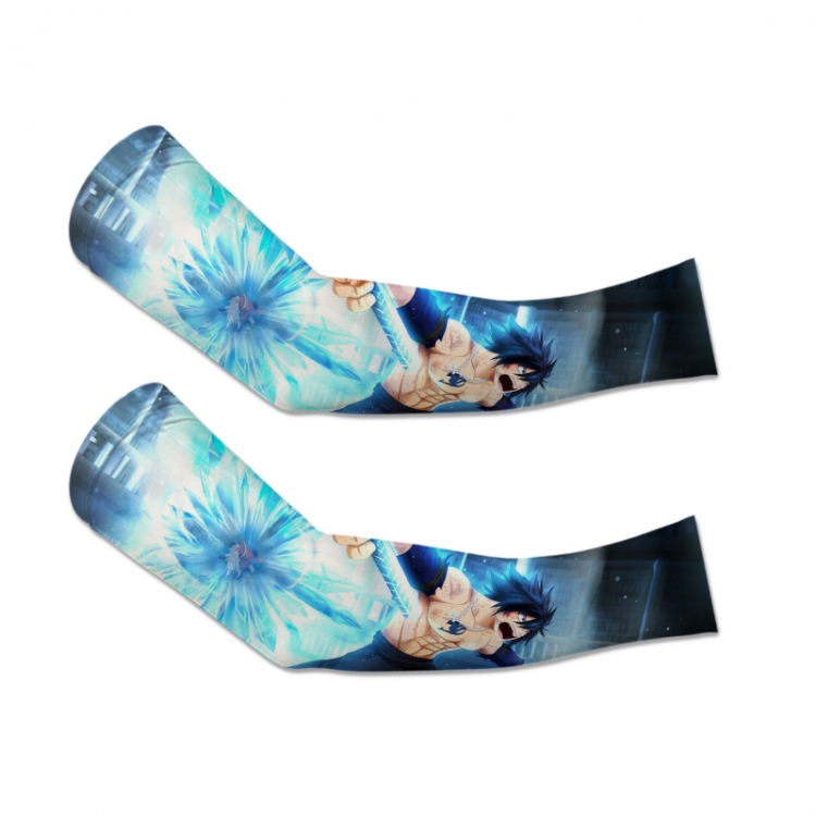 Fairy tail Anime Peripheral Printed Long Cycling Sleeves Sunscreen Ice Sleeves