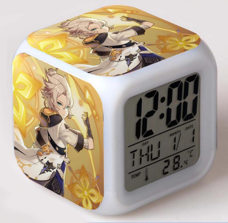 Genshin Impact  Colorful mood color changing boxed alarm clock