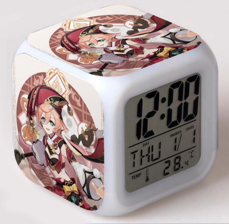 Genshin Impact  Colorful mood color changing boxed alarm clock