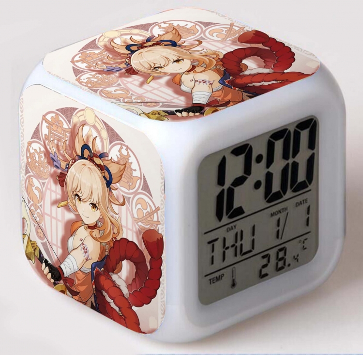 Genshin Impact  Colorful mood color changing boxed alarm clock