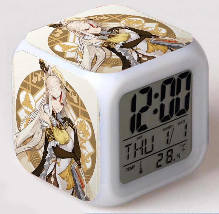 Genshin Impact  Colorful mood color changing boxed alarm clock