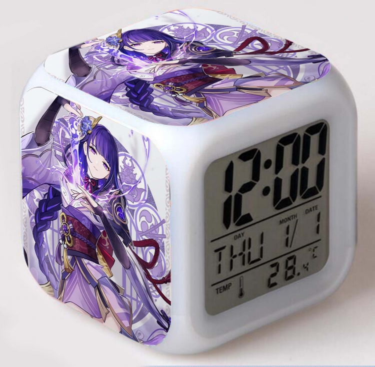 Genshin Impact  Colorful mood color changing boxed alarm clock