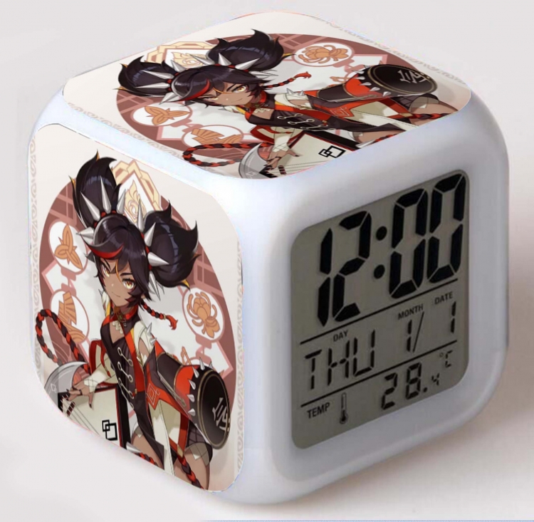 Genshin Impact  Colorful mood color changing boxed alarm clock