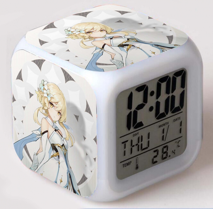 Genshin Impact  Colorful mood color changing boxed alarm clock