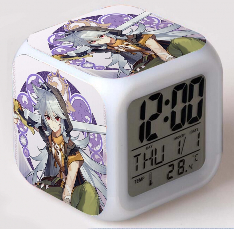 Genshin Impact  Colorful mood color changing boxed alarm clock