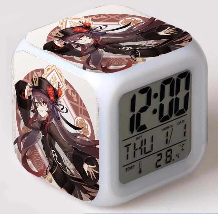 Genshin Impact  Colorful mood color changing boxed alarm clock