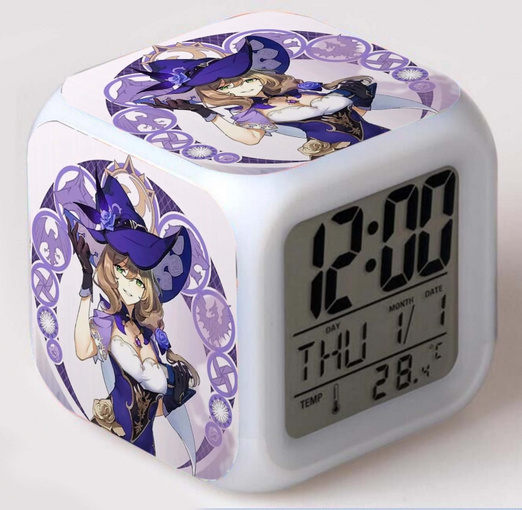 Genshin Impact  Colorful mood color changing boxed alarm clock