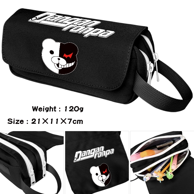  Dangan-Ronpa Anime Multifunctional Waterproof Canvas Portable Pencil Bag Cosmetic Bag 20x11x7cm