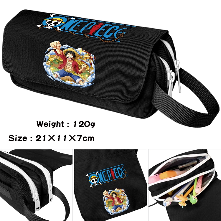 One Piece Anime Multifunctional Waterproof Canvas Portable Pencil Bag Cosmetic Bag 20x11x7cm