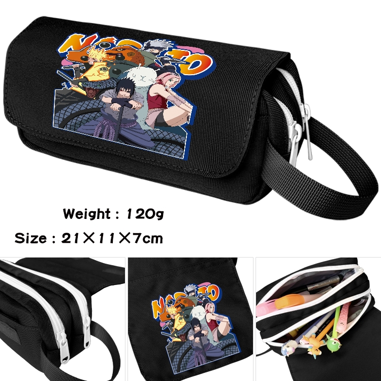 Naruto Anime Multifunctional Waterproof Canvas Portable Pencil Bag Cosmetic Bag 20x11x7cm