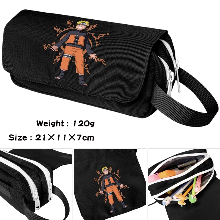 Naruto Anime Multifunctional Waterproof Canvas Portable Pencil Bag Cosmetic Bag 20x11x7cm