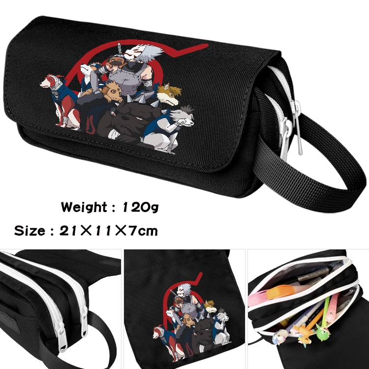 Naruto Anime Multifunctional Waterproof Canvas Portable Pencil Bag Cosmetic Bag 20x11x7cm