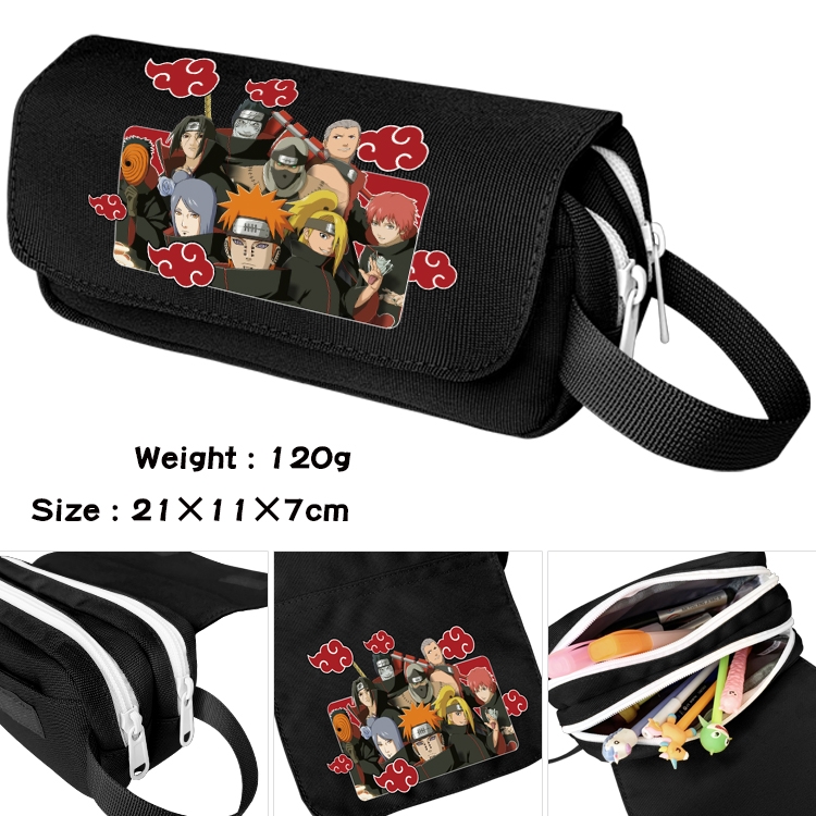 Naruto Anime Multifunctional Waterproof Canvas Portable Pencil Bag Cosmetic Bag 20x11x7cm