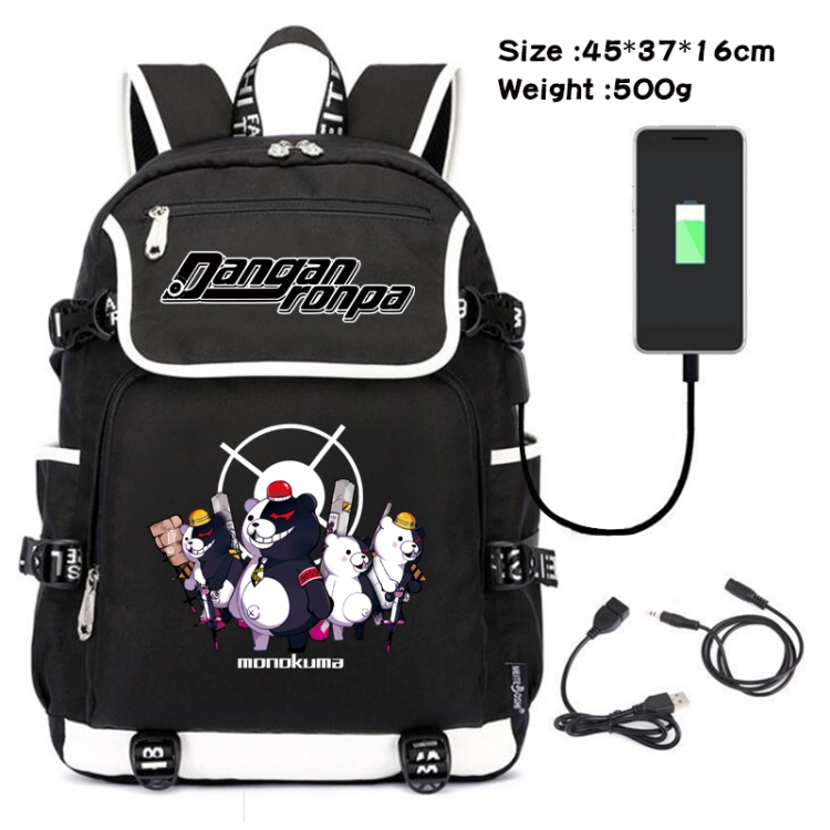 Dangan-Ronpa Anime data backpack backpack student school bag 45X37X16CM