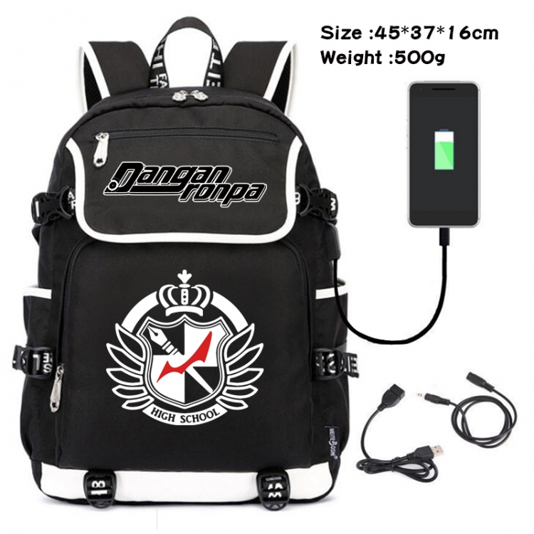 Dangan-Ronpa Anime data backpack backpack student school bag 45X37X16CM