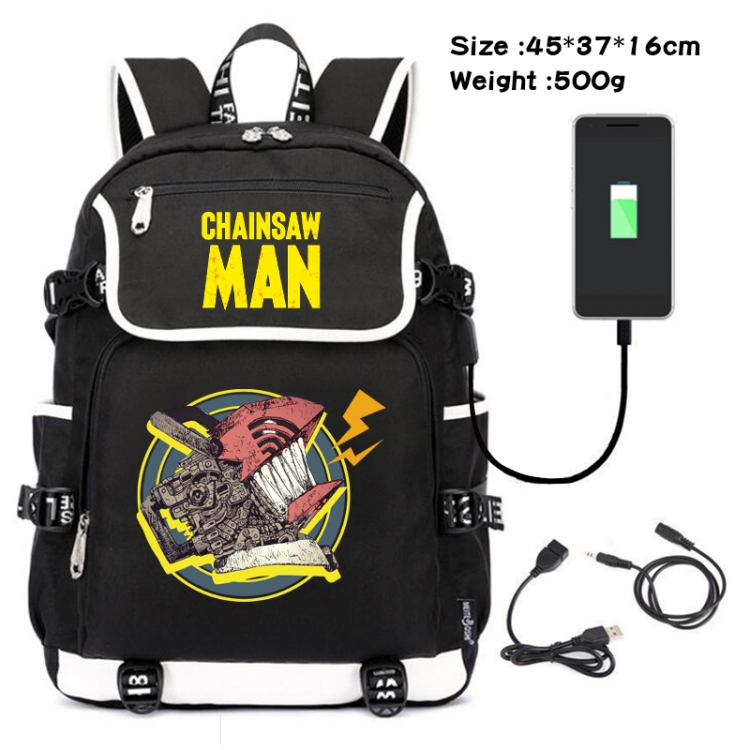 Chainsaw Man Anime data backpack backpack student school bag 45X37X16CM