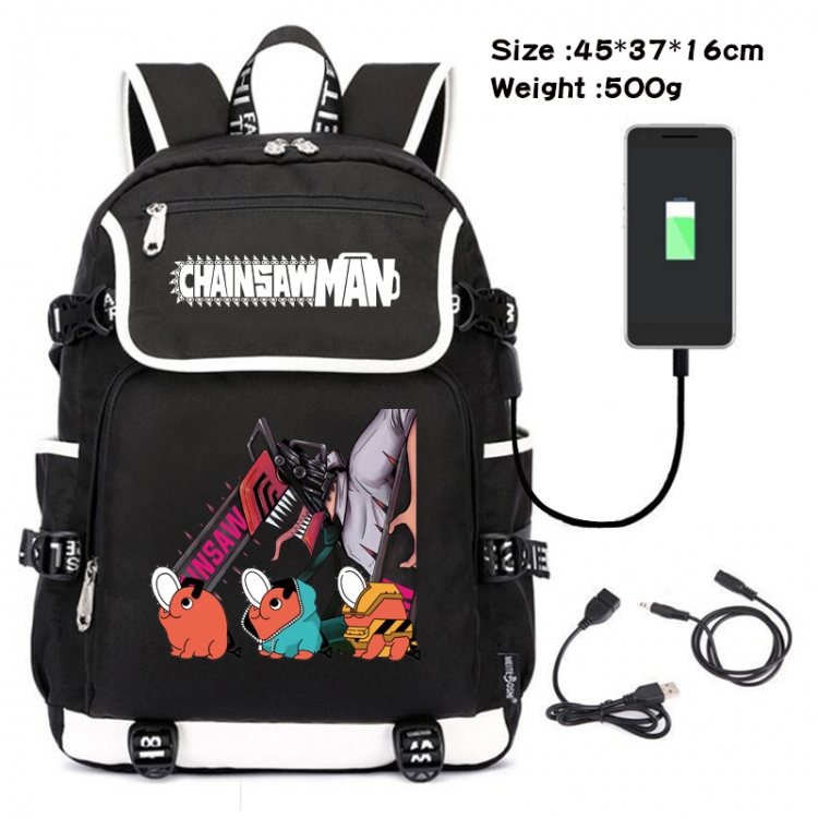 Chainsaw Man Anime data backpack backpack student school bag 45X37X16CM