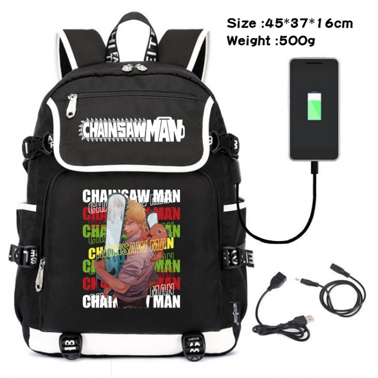 Chainsaw Man Anime data backpack backpack student school bag 45X37X16CM