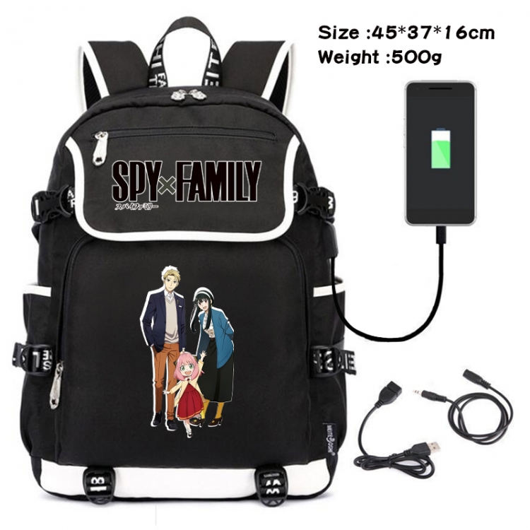 SPY×FAMILY Anime Flip Data Cable Backpack School Bag 45X37X16CM