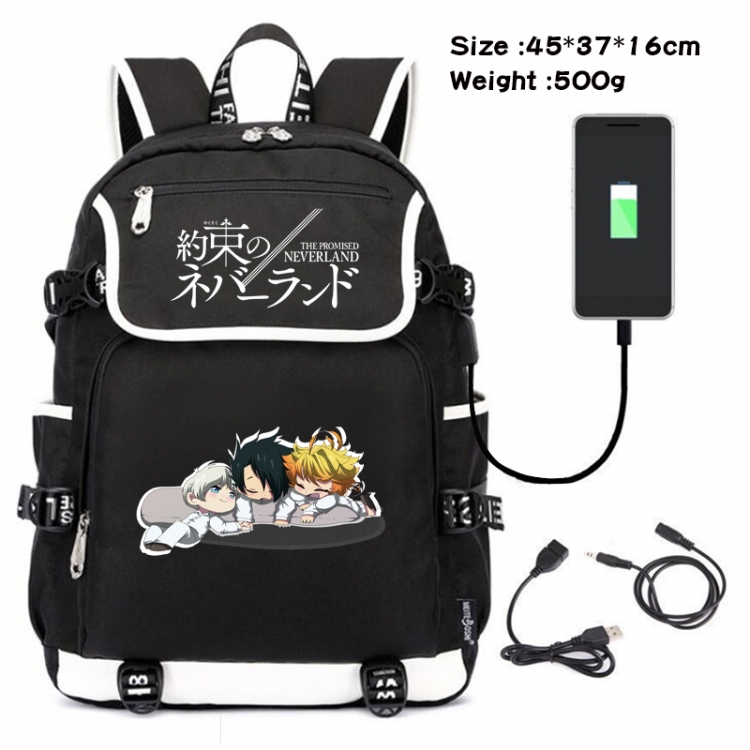 The Promised Neverla Animation data backpack backpack student bag 45X37X16CM