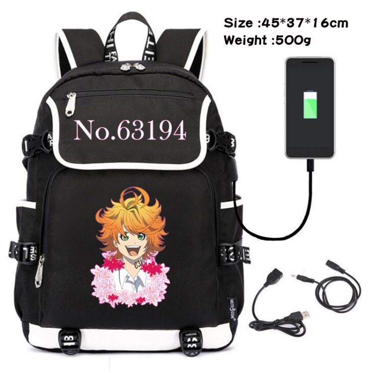 The Promised Neverla Animation data backpack backpack student bag 45X37X16CM