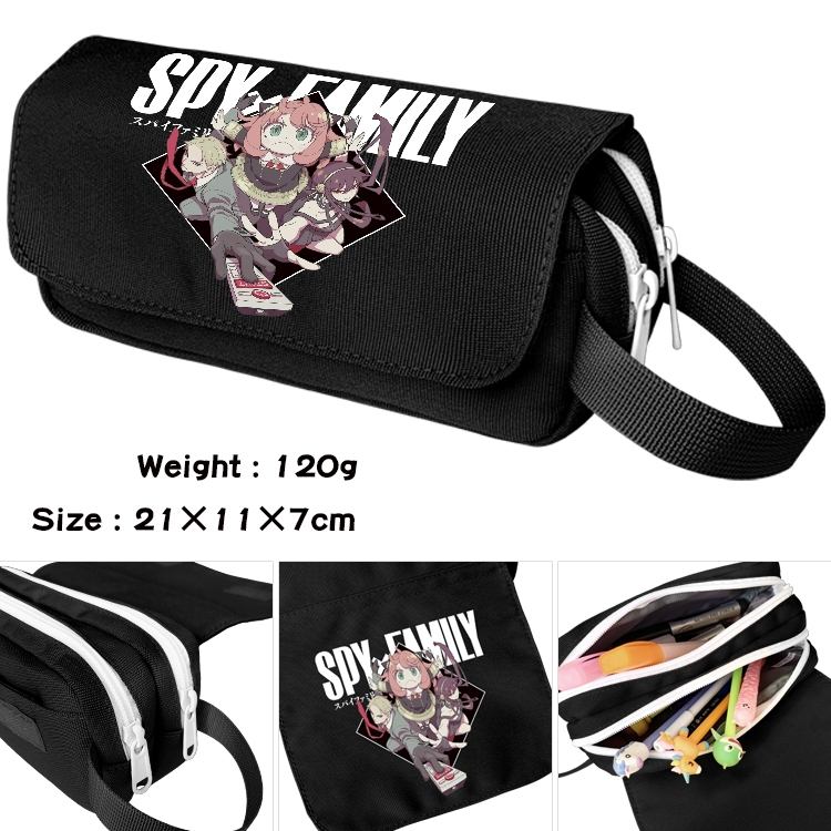 SPY×FAMILY Anime Multifunctional Waterproof Canvas Portable Pencil Bag Cosmetic Bag 20x11x7cm