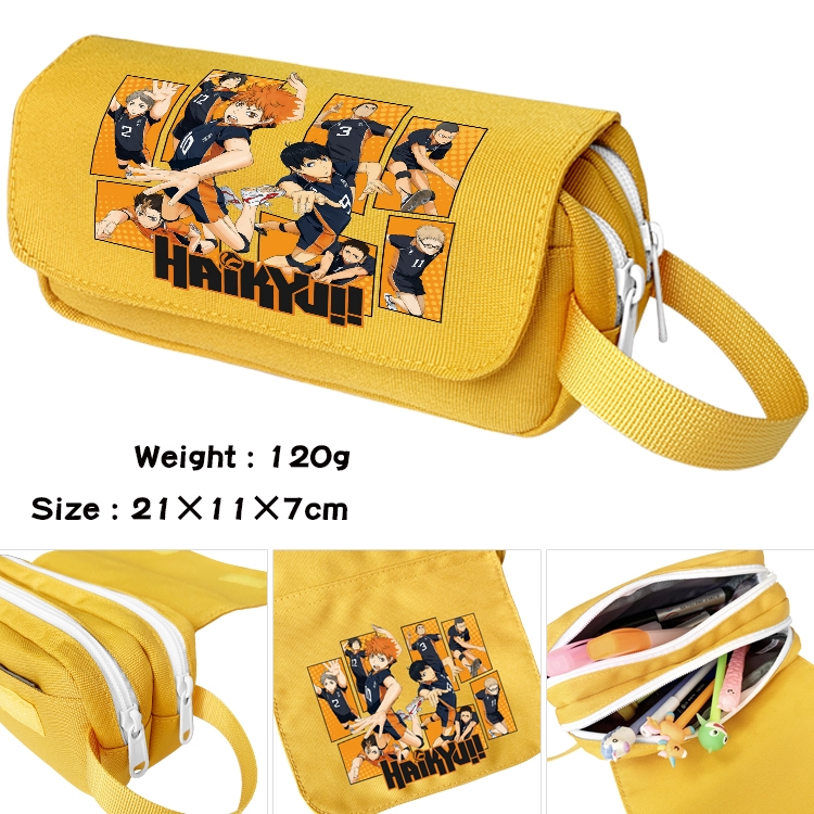 Haikyuu!! Anime Multifunctional Waterproof Canvas Portable Pencil Bag Cosmetic Bag 20x11x7cm