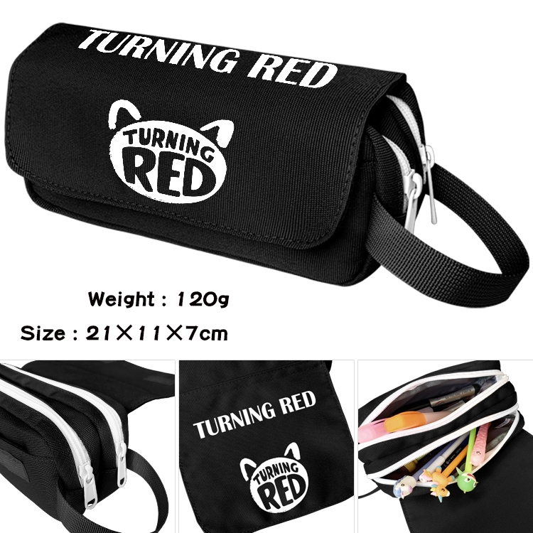 Turning Red Outdoor Anime Multifunctional Waterproof Canvas Portable Pencil Bag Cosmetic Bag 20x11x7cm