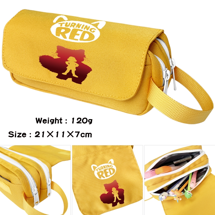 Turning Red Outdoor Anime Multifunctional Waterproof Canvas Portable Pencil Bag Cosmetic Bag 20x11x7cm