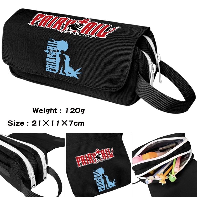 Fairy tail Anime Multifunctional Waterproof Canvas Portable Pencil Bag Cosmetic Bag 20x11x7cm