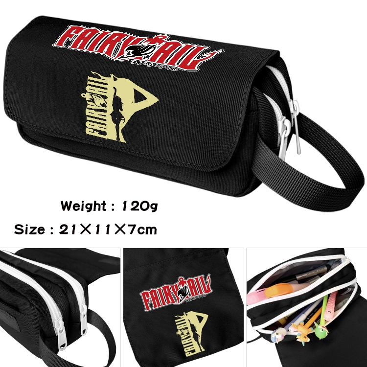 Fairy tail Anime Multifunctional Waterproof Canvas Portable Pencil Bag Cosmetic Bag 20x11x7cm