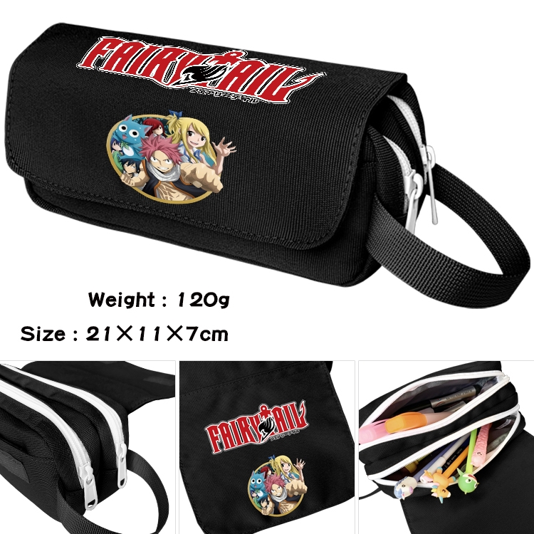 Fairy tail Anime Multifunctional Waterproof Canvas Portable Pencil Bag Cosmetic Bag 20x11x7cm