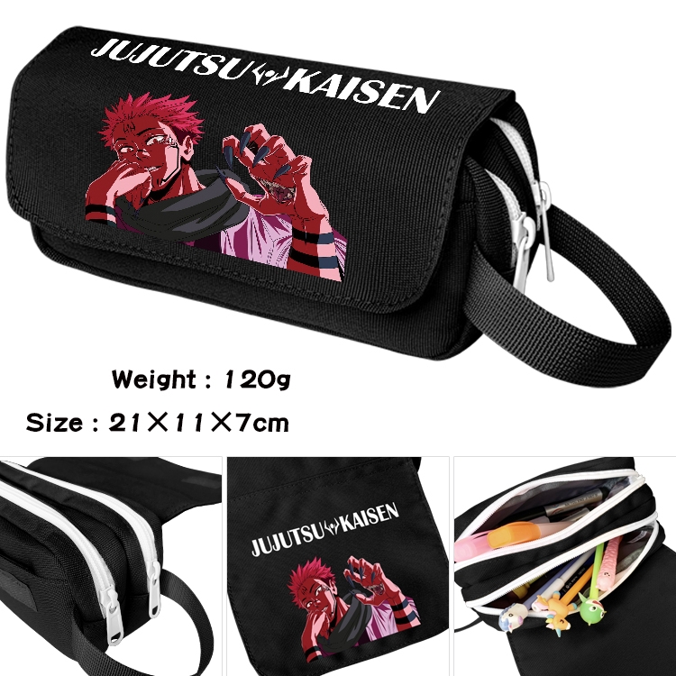 Jujutsu Kaisen Anime Multifunctional Waterproof Canvas Portable Pencil Bag Cosmetic Bag 20x11x7cm