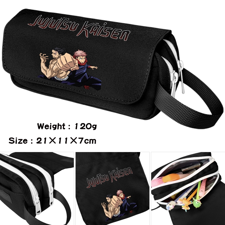 Jujutsu Kaisen Anime Multifunctional Waterproof Canvas Portable Pencil Bag Cosmetic Bag 20x11x7cm