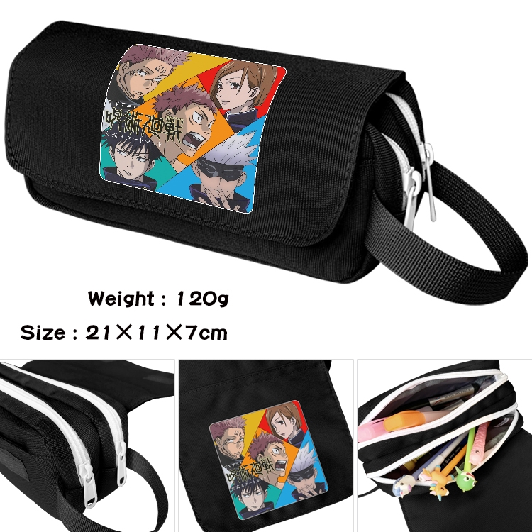 Jujutsu Kaisen Anime Multifunctional Waterproof Canvas Portable Pencil Bag Cosmetic Bag 20x11x7cm