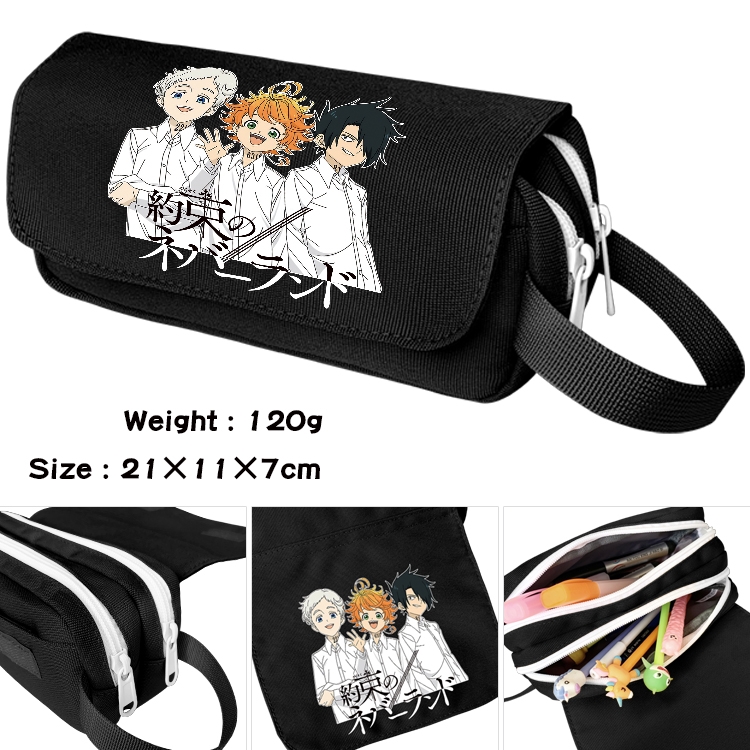 The Promised Neverla Anime Multifunctional Waterproof Canvas Portable Pencil Bag Cosmetic Bag 20x11x7cm