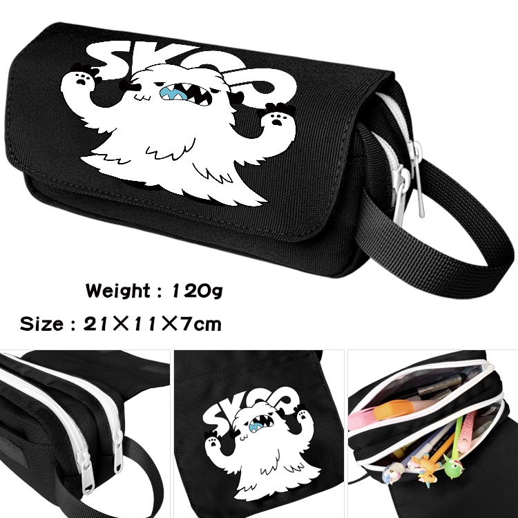 SK∞ Anime Multifunctional Waterproof Canvas Portable Pencil Bag Cosmetic Bag 20x11x7cm