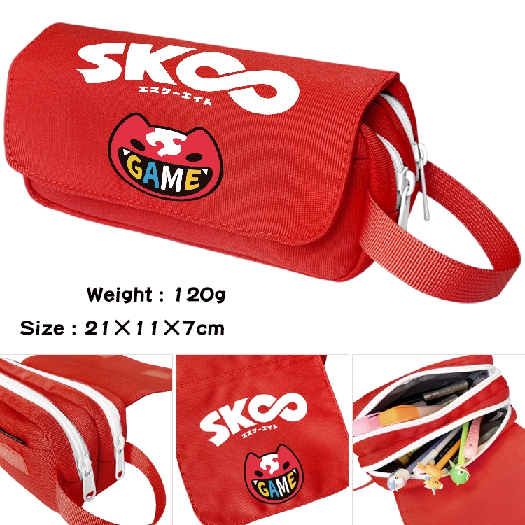 SK∞ Anime Multifunctional Waterproof Canvas Portable Pencil Bag Cosmetic Bag 20x11x7cm